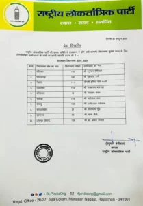RLP Candidate List Rajasthan